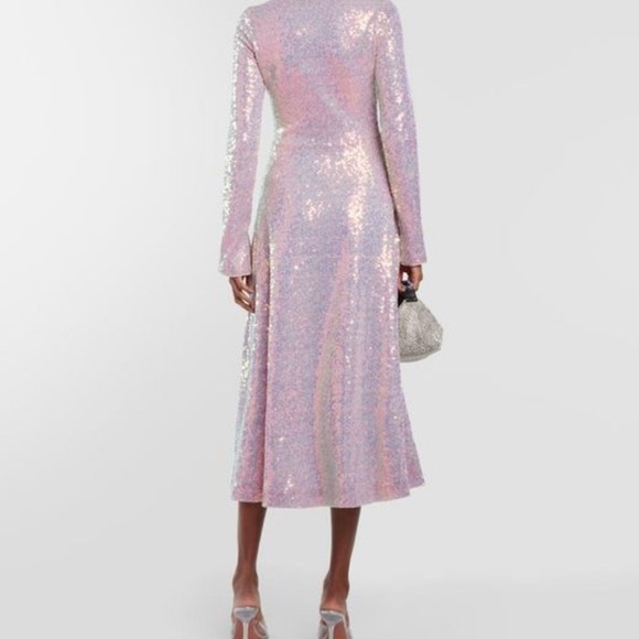 ROTATE BIRGER CHRISTENSEN Sierra sequined stretch-tulle midi dress Size 6 - Picture 2 of 8